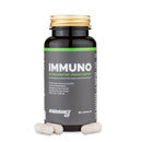 4Endurance Pro Immuno - 60 kapsul, rjava steklenička z zlatim pokrovčkom in zelenim pasom etikete na belem ozadju, besedilo o podpori imunskemu sistemu.