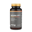 4Endurance Pro Natural Vitamin C - pakiranje 60 kapsul, steklenička z zlatim pokrovčkom, etiketa z zdravstvenimi koristmi, črno-zlat dizajn.