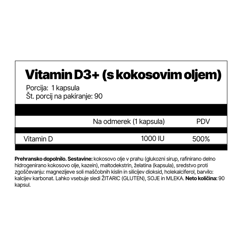 Vitamin D3+ (s kokosovim oljem)