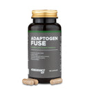 4Endurance Pro Adaptogen Fuse - 60 kapsul, temno rjava steklenička z zlatim pokrovčkom in zelenim pasom etikete na belem ozadju.