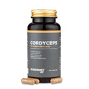4Endurance Pro Cordyceps - 60 kapsul, črna steklenica z zlatim pokrovčkom in etiketo, ki prikazuje koristi za vzdržljivost in energijo.