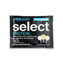 Select enkratni odmerek - 16 g, okus cake pop, črn paket s sliko cake popa, velik logotip Select Protein in opis koristi.