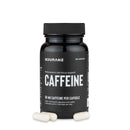 Nduranz Caffeine Capsules - 100 kapsul, črna cilindrična steklenička z rebrastim pokrovčkom in etiketo z navedbo 50 mg kofeina na kapsulo.