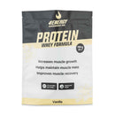 4Energy Protein Whey Formula – 700 g, okus vanilija, spredaj obrnjena vrečka z rumenim pasom in ilustracijo cveta vanilije.