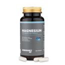 4Endurance Pro Marine Magnesium - 60 kapsul 2 + 1 GRATIS, črna steklenička z zlatim pokrovčkom, etiketa z visoko absorpcijsko formulo.